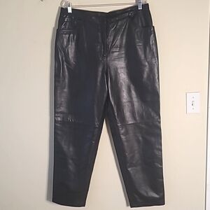 Schott NYC Genuine Straight Leg Leather  Pants SZ 16